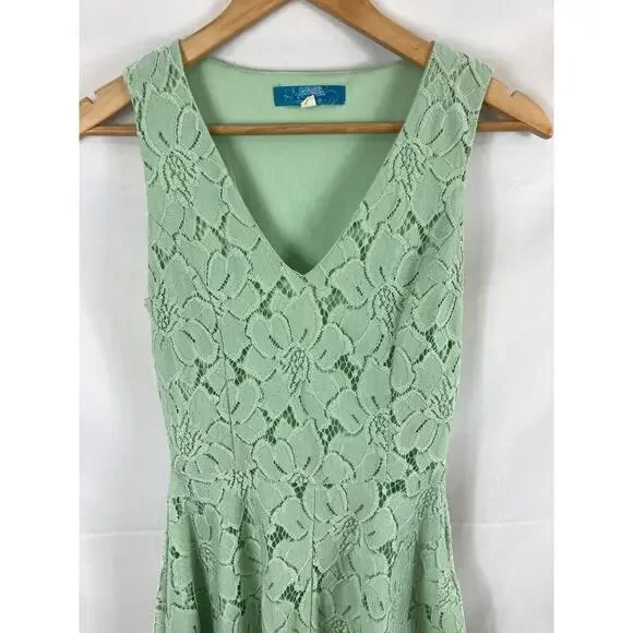 francescas buttons green lace dress size small - Picture 3 of 5
